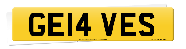 Registration number GE14 VES